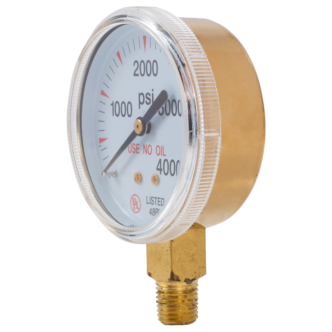 2 1/2" - 1/4" NPT 0-4000 lbs. - Heavy Duty Oxygen-Acetylene Gauge - Image 3
