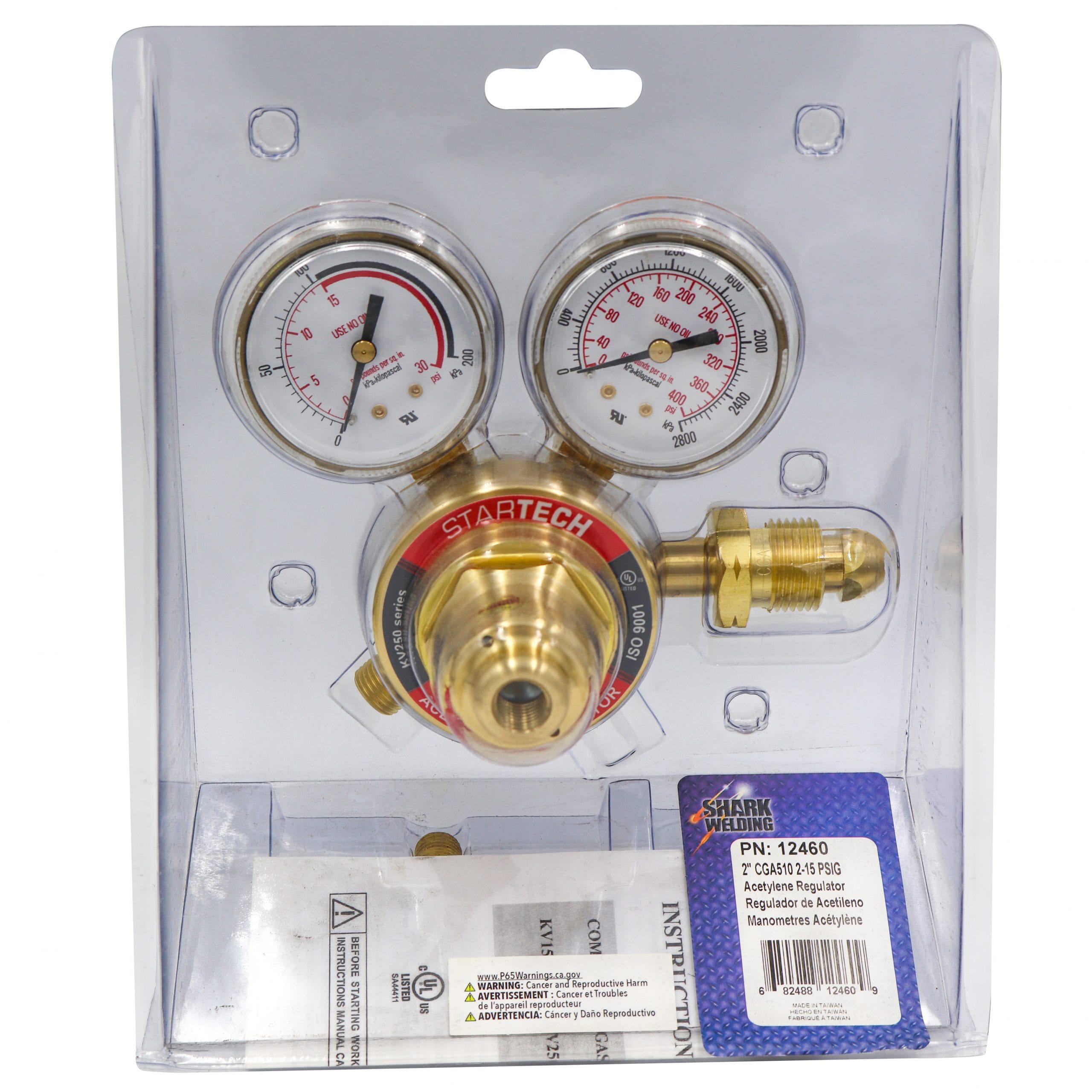 Single Stage Regulator for Medium Duty Kits - Acetylene 2" - Image 3