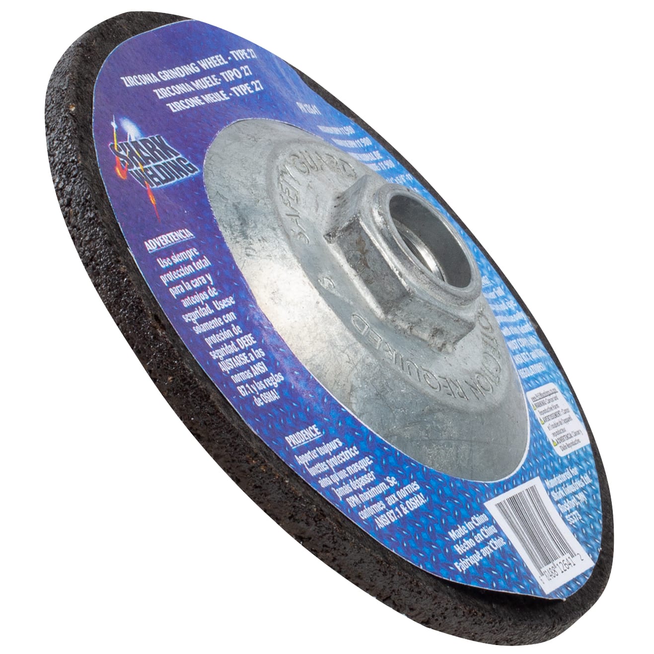 Depressed Center Type 27 Zirconia Grinding Wheels for Stainless Steel - Hubbed. 4.5" x 1/4" x 5/8-11NC - 24 Grit - Image 3