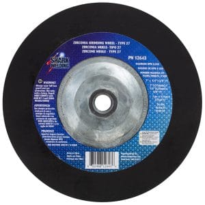 10 PK | Grinding Wheels Type 27- Zirconia 7"x 1/4" x 5/8"-11 - 24 Grit