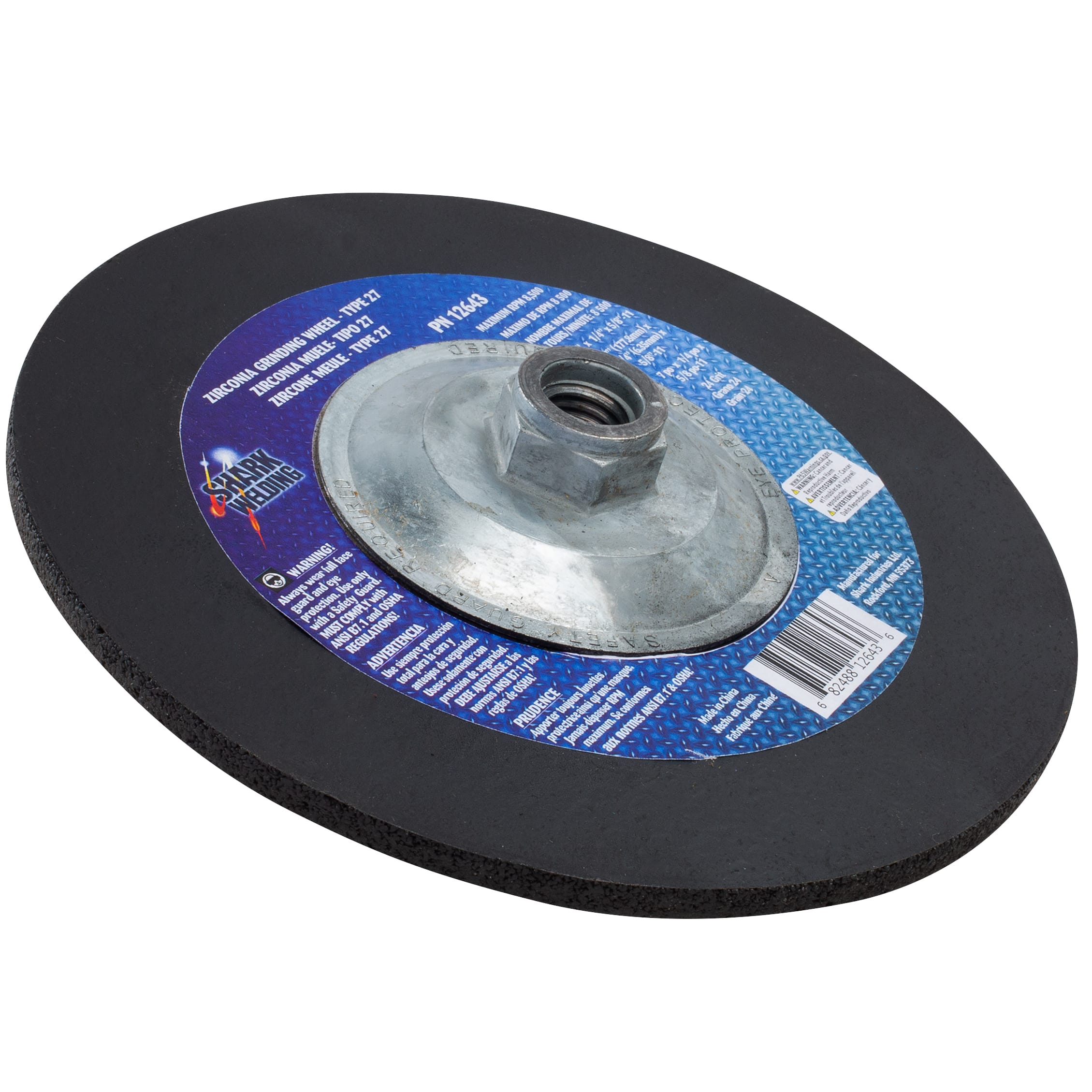 Grinding Wheels Type 27- Zirconia 7"x 1/4" x 5/8-11 - 24 Grit - Image 4