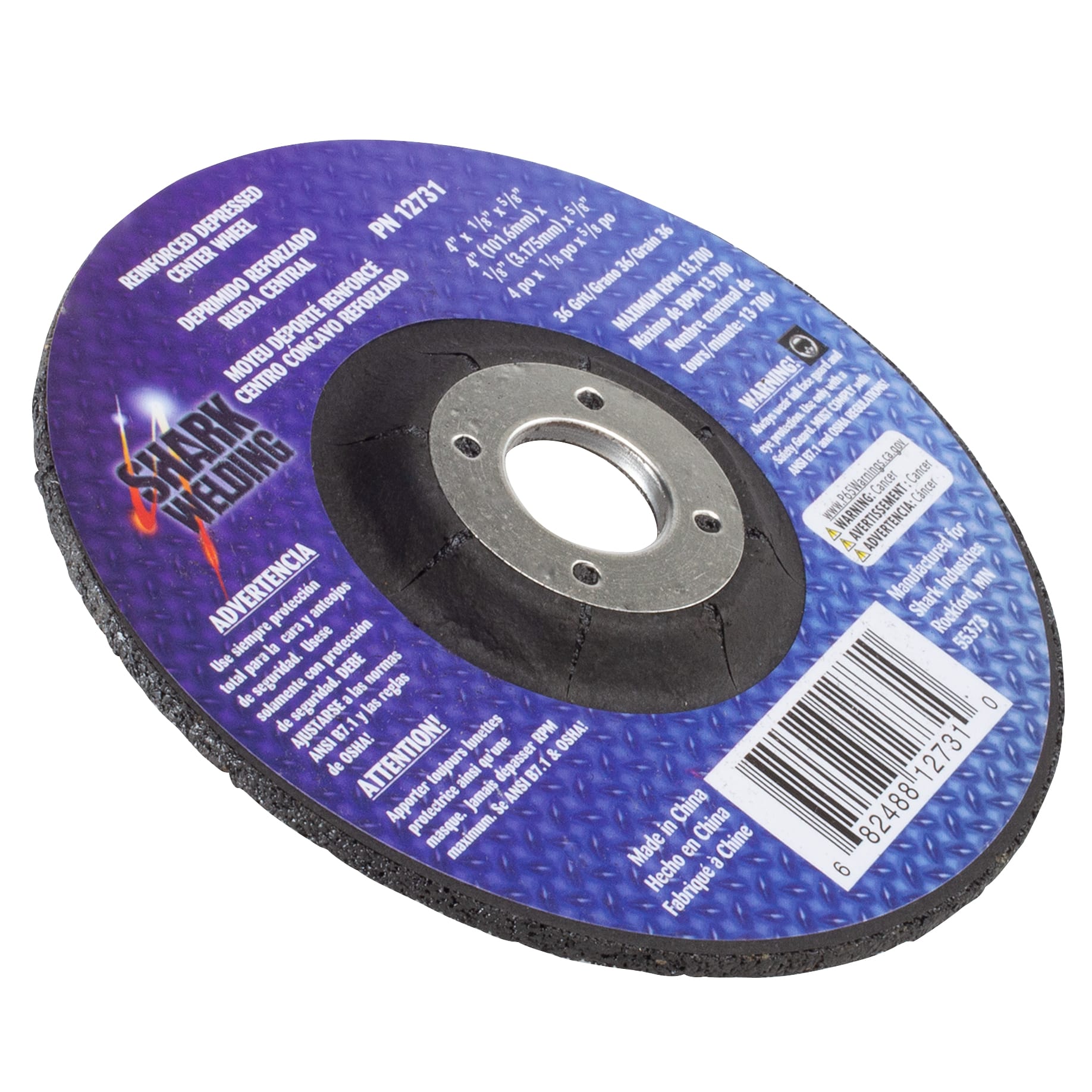 4 PK | 4" Type 27 Aluminum Oxide Grinding Wheels Depressed Center - Hubless, 36 Grit - 4" x 1/8" x 5/8" - Image 5