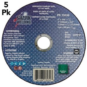 5 PK | Cut-Off Wheel - Stainless Steel - 6" x .045 x 7/8" - 60 Grit