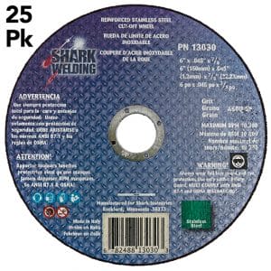 25 PK | Cut-Off Wheel - Stainless Steel - 6" x .045 x 7/8" - 60 Grit