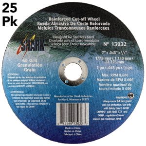 25 PK | Cut-Off Wheel - Stainless Steel - 7" x .045 x 7/8" - 60 Grit
