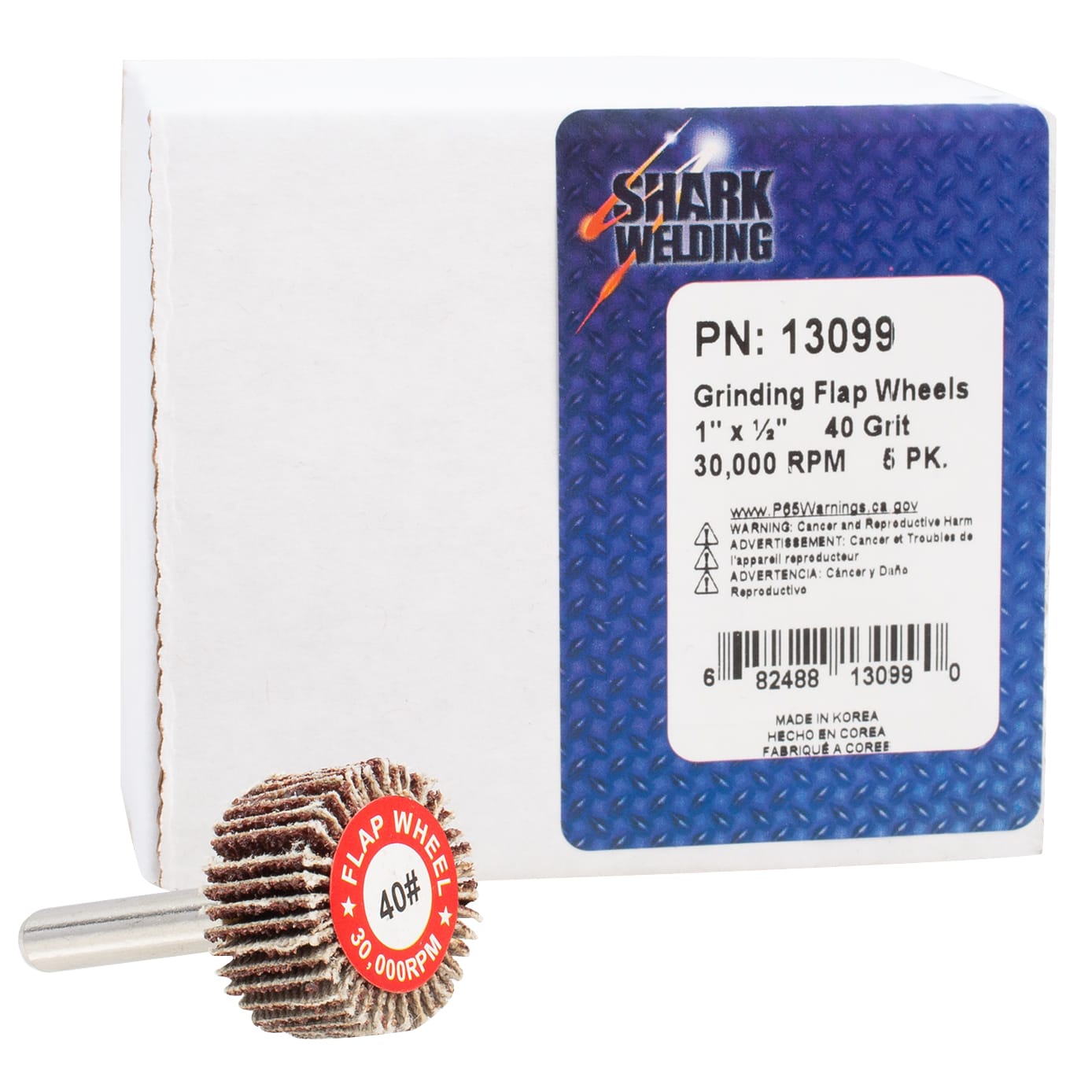 5 PK | Flap Wheel - Aluminum Oxide - 1" x 1/2" x 1/4" Shank - 40 Grit - Image 4