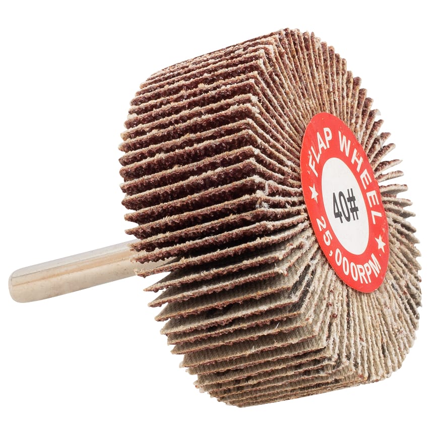 5 PK | Flap Wheel - Aluminum Oxide - 2.5" x 1" x 1/4" Shank - 40 Grit - Image 2