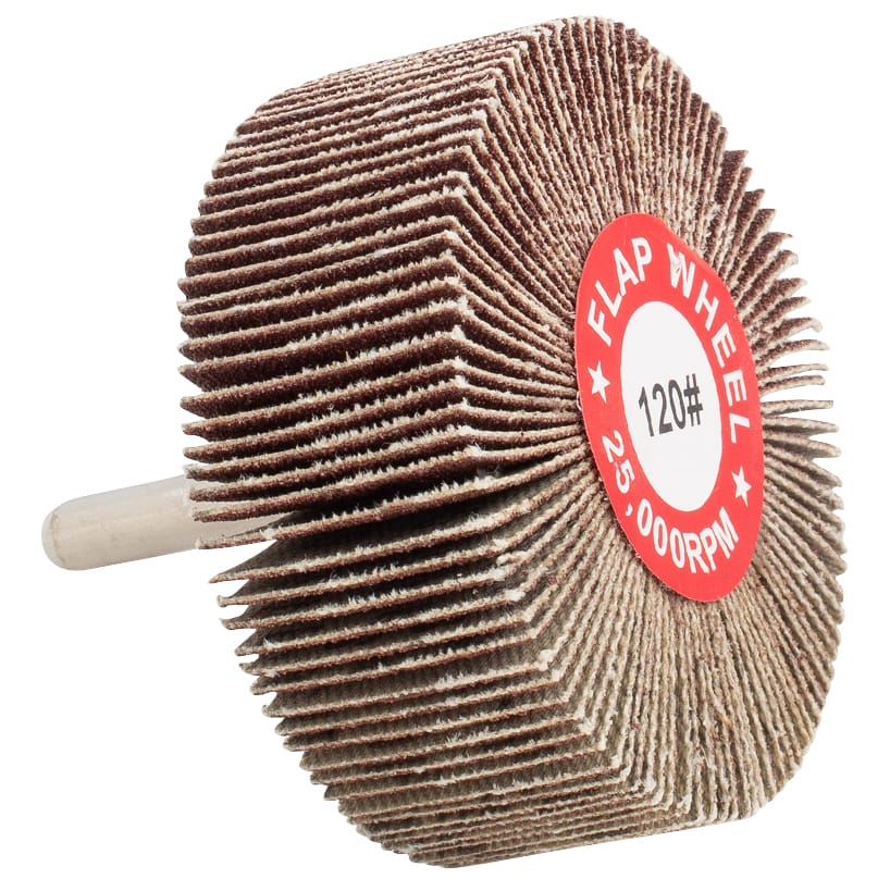 5 PK | Flap Wheel - Aluminum Oxide - 2.5" x 1" x 1/4" Shank - 120 Grit - Image 2