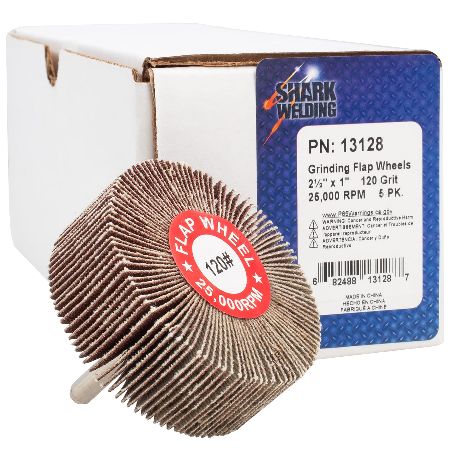 5 PK | Flap Wheel - Aluminum Oxide - 2.5" x 1" x 1/4" Shank - 120 Grit - Image 4