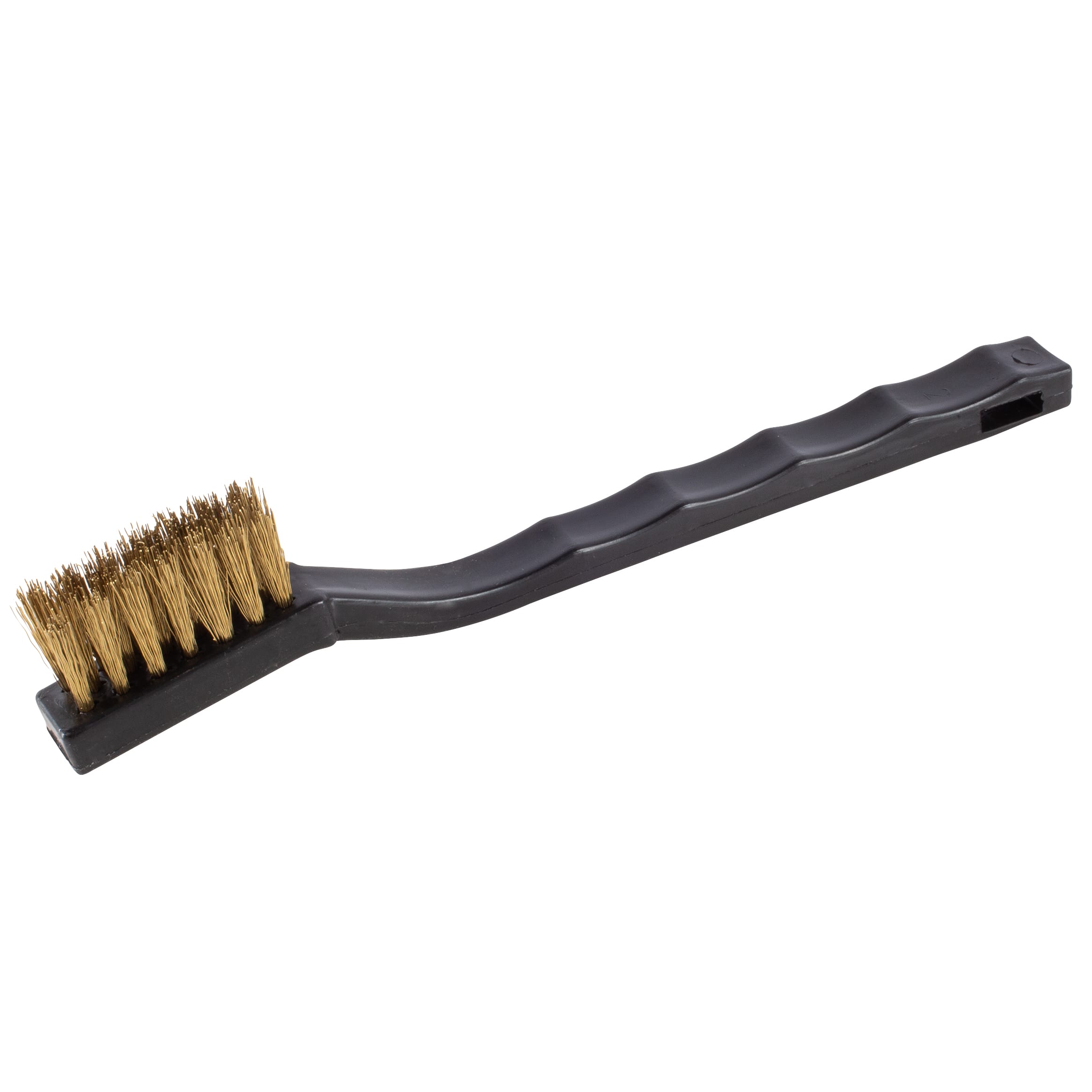 Small Scratch Brush - Brass - 7-1/4" with Plastic Handle - Image 4