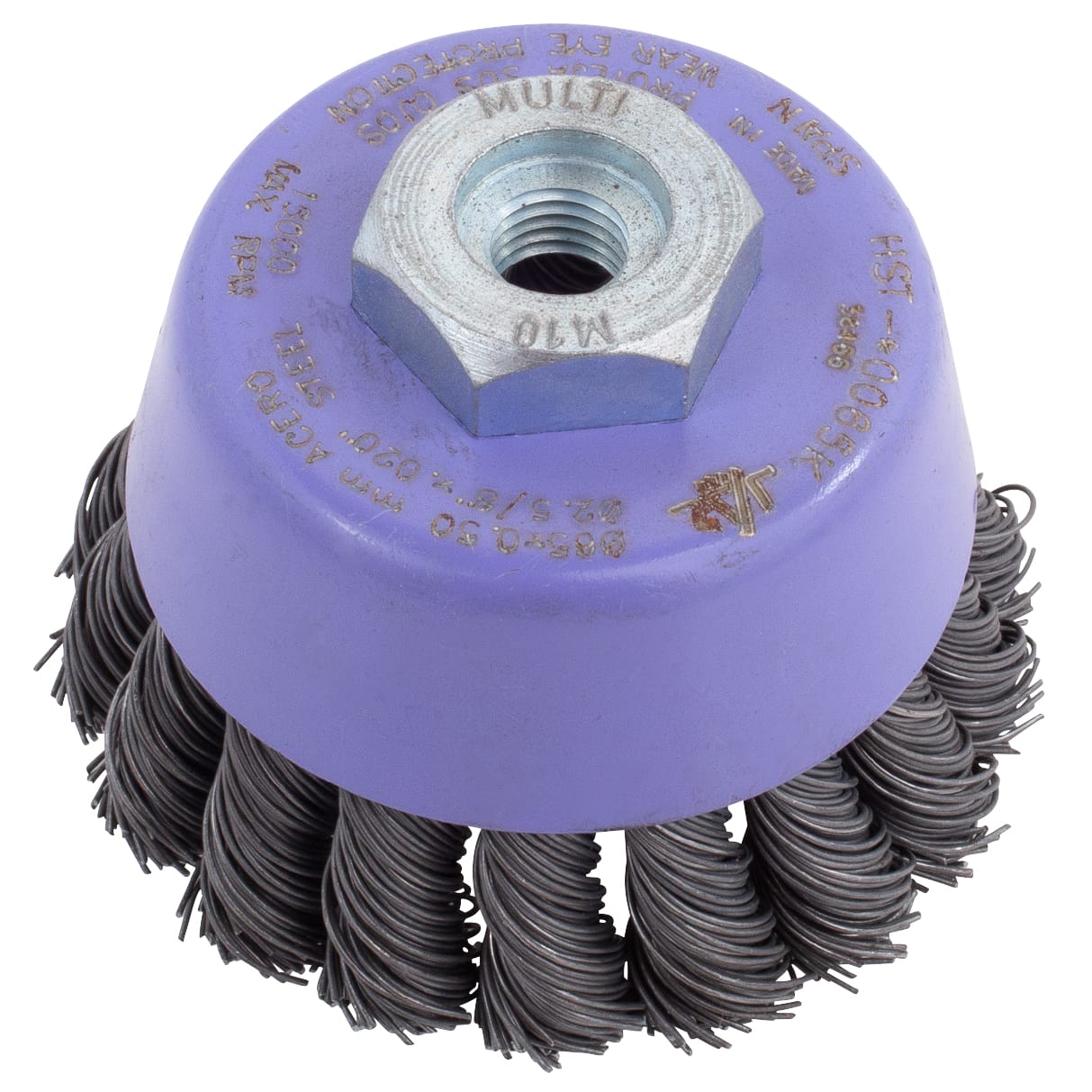 LIMITED STOCK! Knotted Wire Cup Brush - 3" x M10-1.50 .014 wire. - Image 3