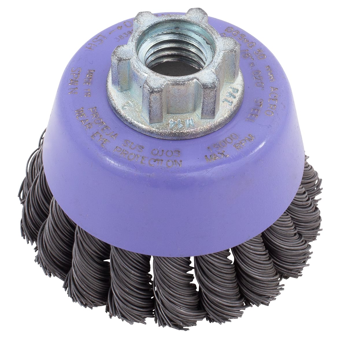 LIMITED STOCK! Knotted Wire Cup Brush - 3" x M4-2.0 .014 wire. - Image 3