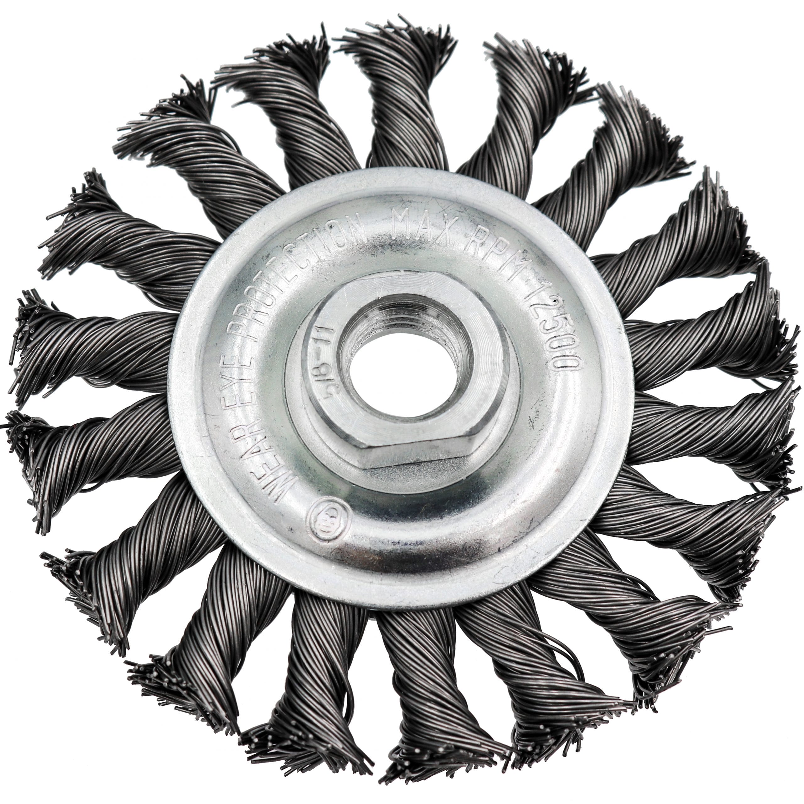 Twist Knotted Wire Wheel - 4" x 5/8-11NC - .020 Wire - Image 4