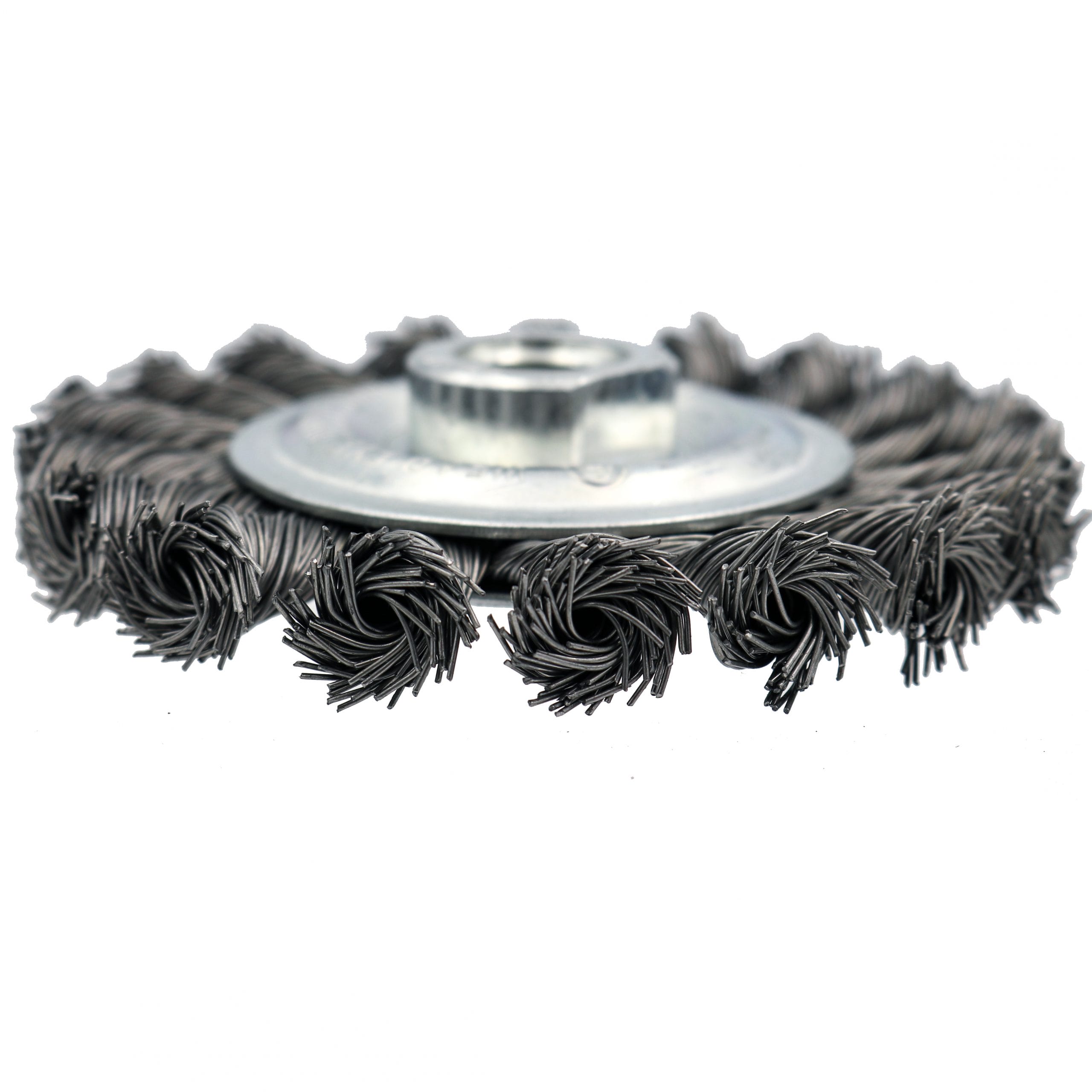 Twist Knotted Wire Wheel - 4" x 5/8-11NC - .020 Wire - Image 3