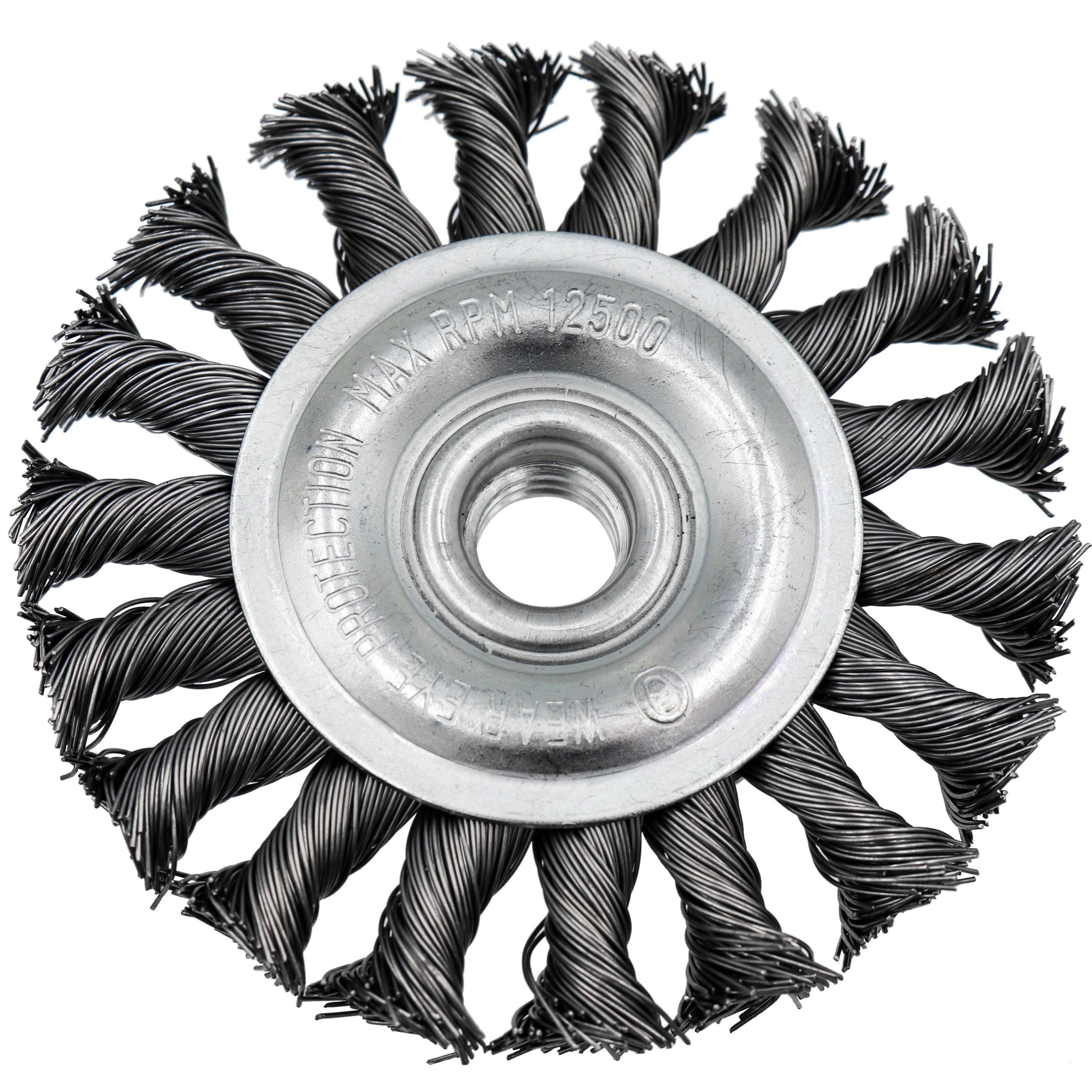 Twist Knotted Wire Wheel - 4" x 5/8-11NC - .020 Wire - Image 5