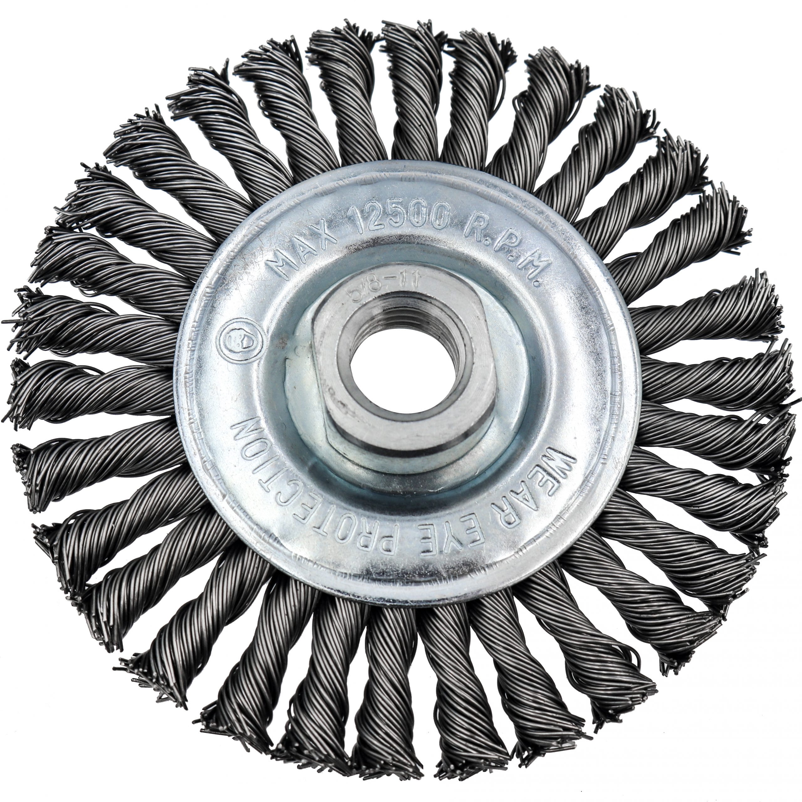 Stringer Bead Twist Wire Wheel - 4" x 5/8"-11NC arbor. .020 wire. - Image 4