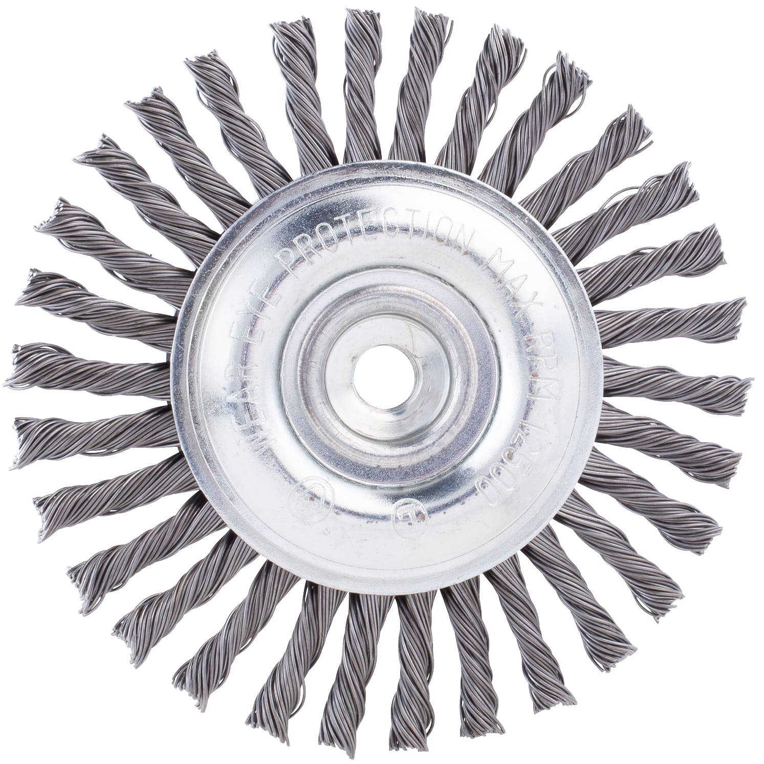 LIMITED STOCK! Stringer Bead Twist Wire Wheel - 4" x M10-1.25 Arbor - .020 Wire - Image 2