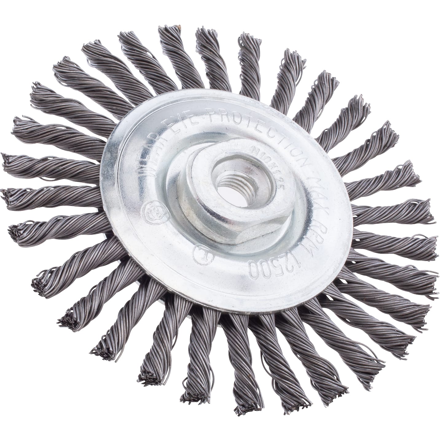 LIMITED STOCK! Stringer Bead Twist Wire Wheel - 4" x M10-1.25 Arbor - .020 Wire - Image 3