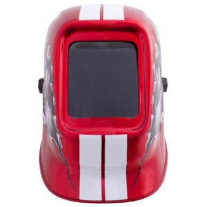 Red Racing Welding Helmet with Shade #10 Fixed Lens, Non-Auto Darkening