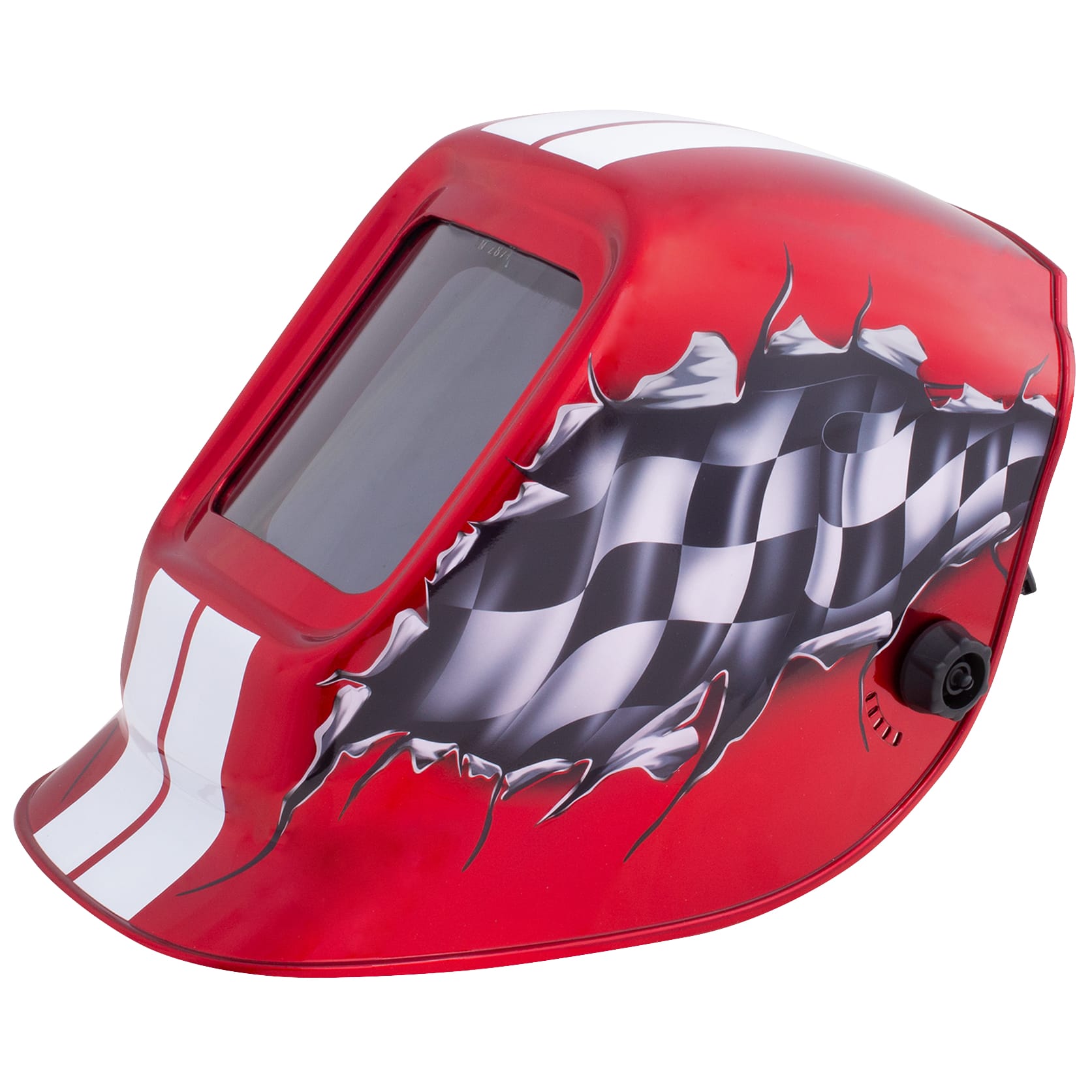 Red Racing Welding Helmet with Shade #10 Fixed Lens, Non-Auto Darkening - Image 2
