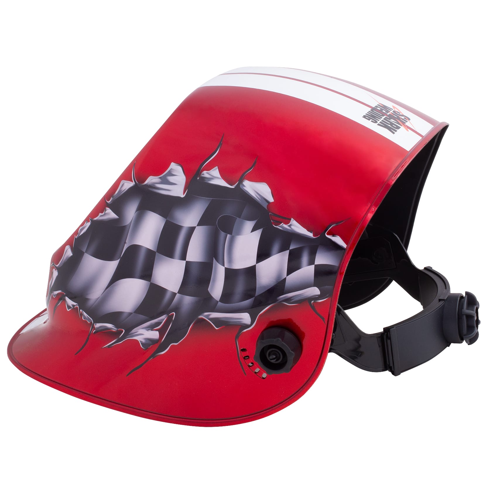 Red Racing Welding Helmet with Shade #10 Fixed Lens, Non-Auto Darkening - Image 3