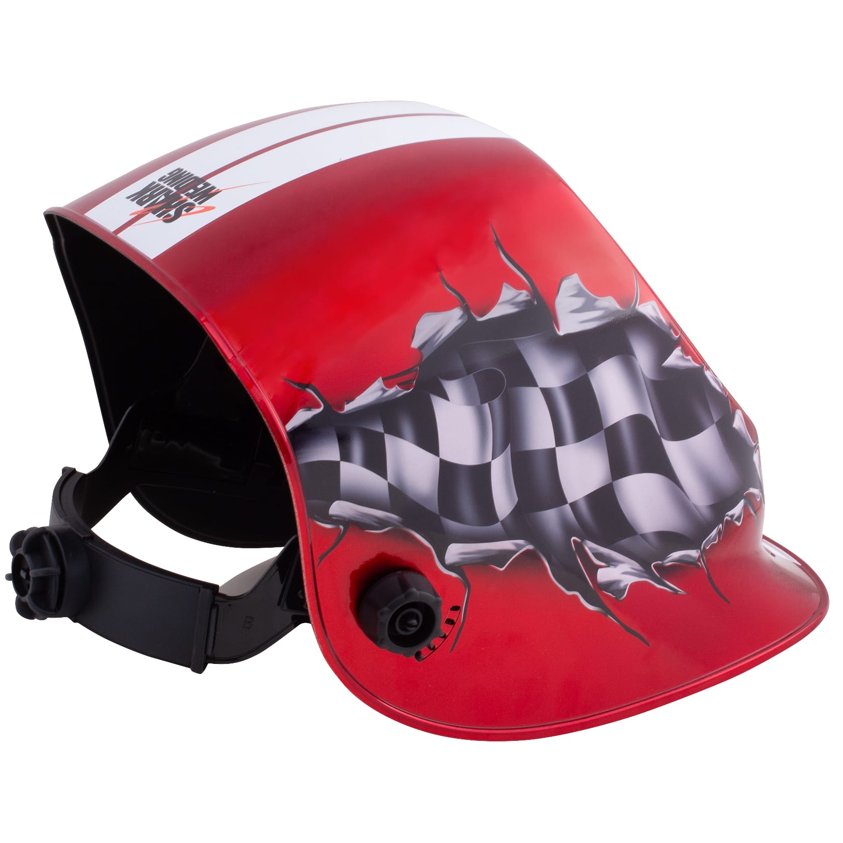 Red Racing Welding Helmet with Shade #10 Fixed Lens, Non-Auto Darkening - Image 4