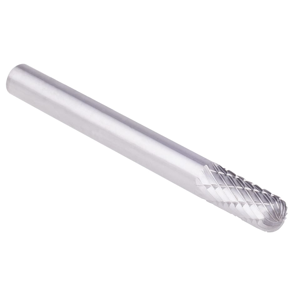 Carbide Bur - Double Cut Ball Nose Cylinder - 1/4" Diameter with 1/4" Shank. (BT19) - Image 2