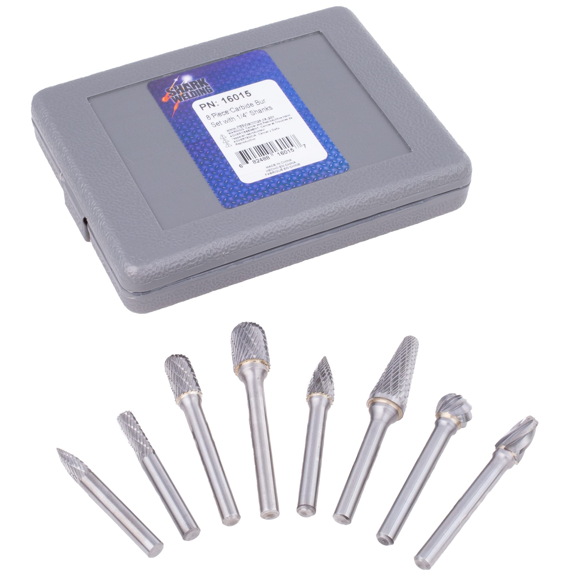 8 Piece Carbide Bur Kit contains 16000, 16004, 16010, 16011, 16022, 16005, 16007 and 16012 (BT8) - Image 3