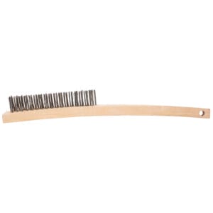 Long Handle Carbon Steel V Shaped Wire Brush 3 x 17 Rows