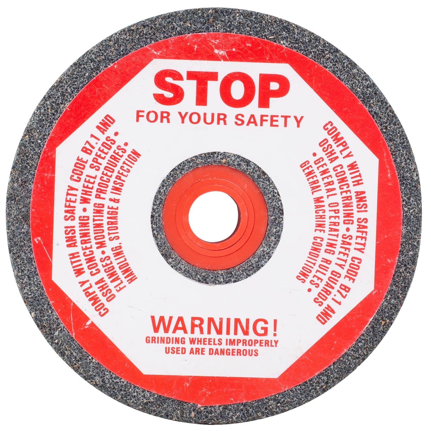 Bench Seat Grinding Wheel - 4" x 1/2" Thick x 1/2" Arbor - 46 Grit - Aluminum Oxide - Image 2