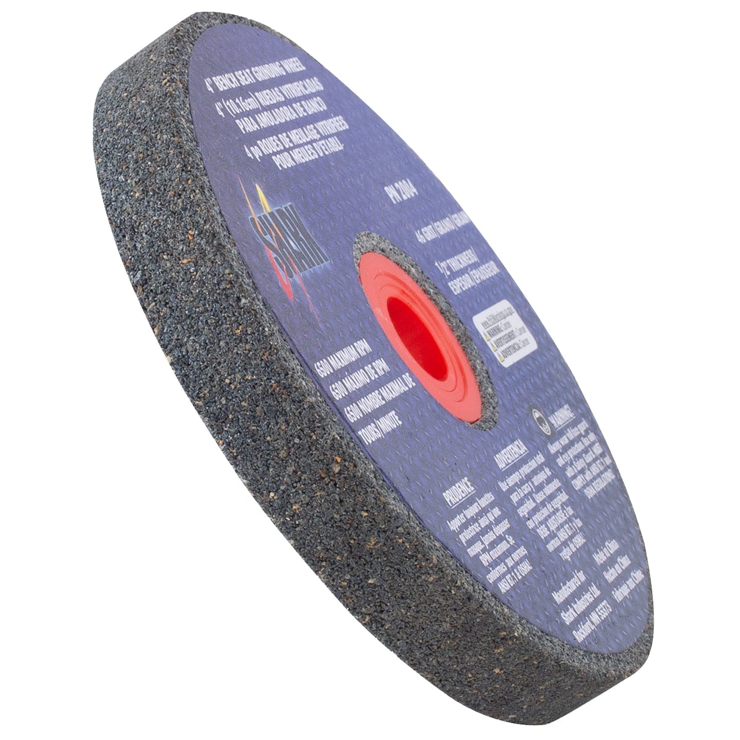 Bench Seat Grinding Wheel - 4" x 1/2" Thick x 1/2" Arbor - 46 Grit - Aluminum Oxide - Image 3
