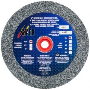 Bench Seat Grinding Wheel - Size 6" x 1/2" Thick x 1" Arbor - 36 Grit - Aluminum Oxide