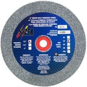 Bench Seat Grinding Wheel - Size 6" x 1/2" Thick x 1" Arbor - 46 Grit - Aluminum Oxide