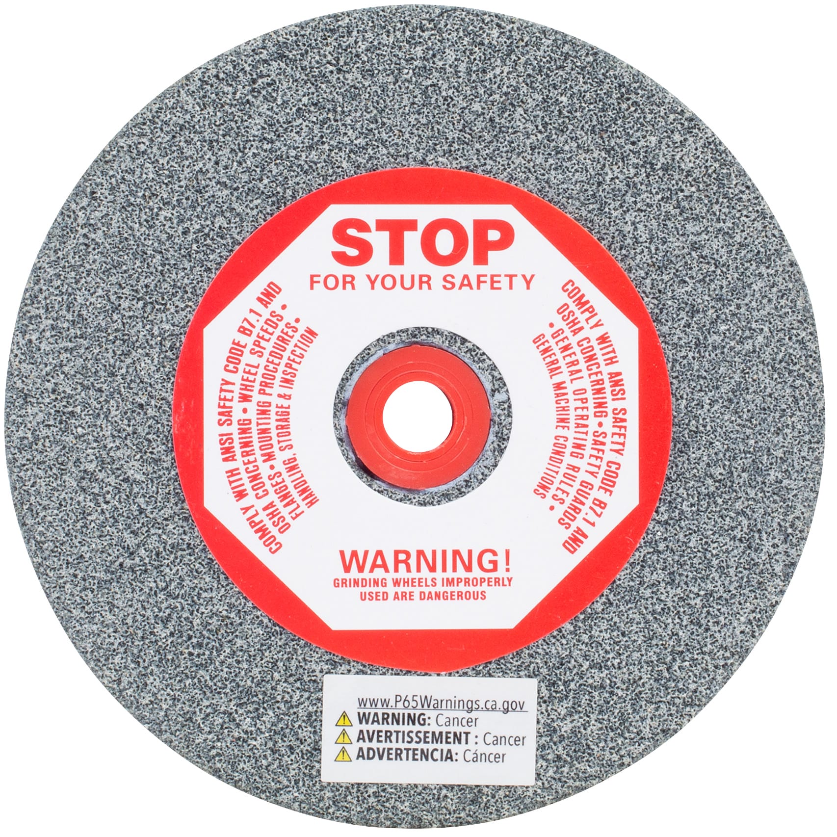Bench Seat Grinding Wheel - Size 6" x 1/2" Thick x 1" Arbor - 46 Grit - Aluminum Oxide - Image 2