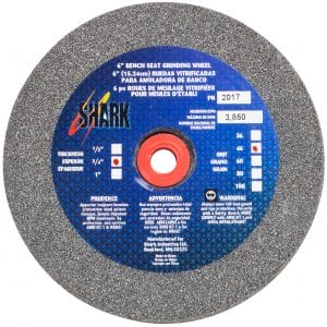 Bench Seat Grinding Wheel - Size 6" x 3/4" Thick x 1" Arbor  - 46 Grit - Aluminum Oxide