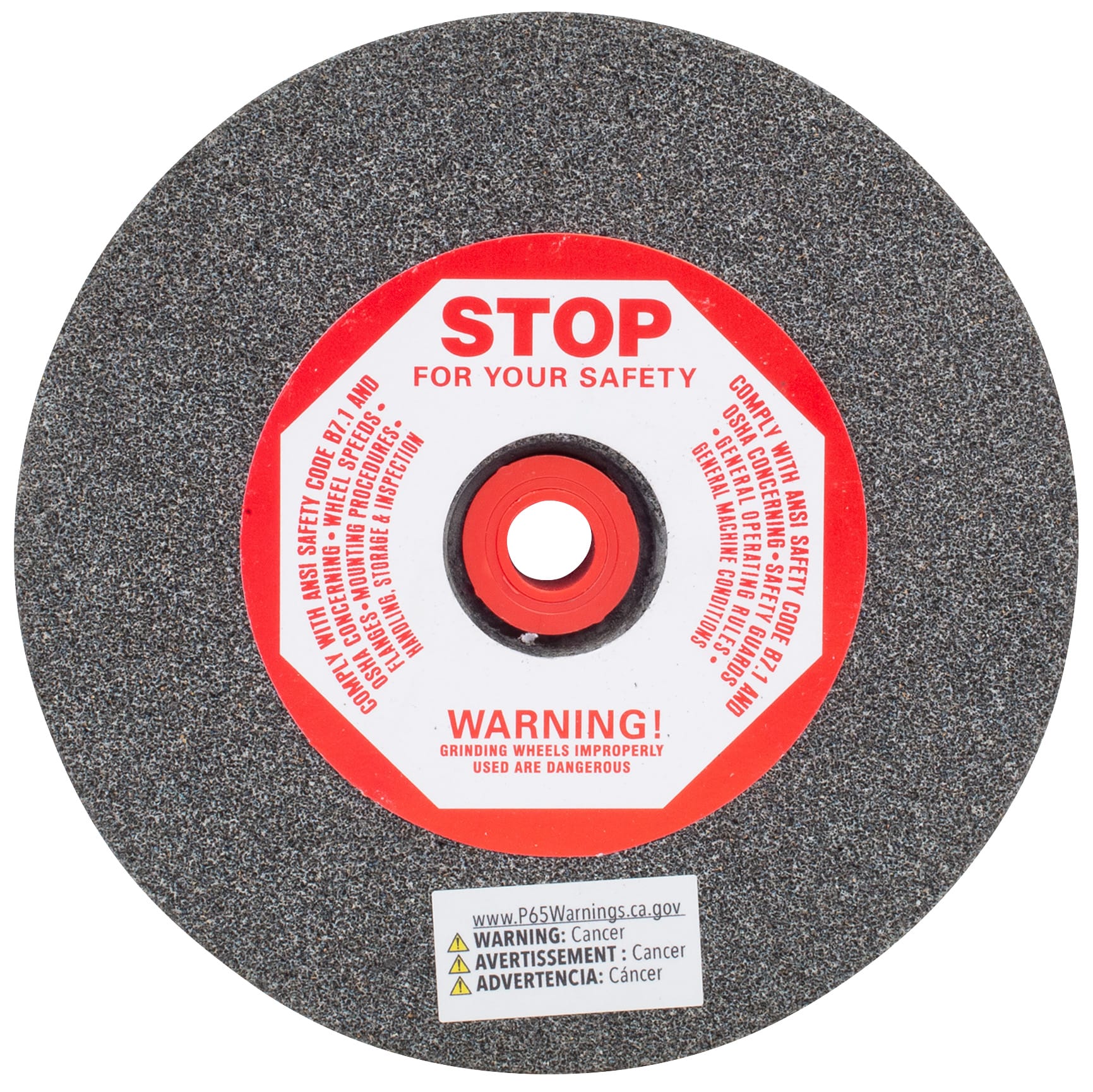 Bench Seat Grinding Wheel - Size 6" x 3/4" Thick x 1" Arbor - 46 Grit - Aluminum Oxide - Image 2