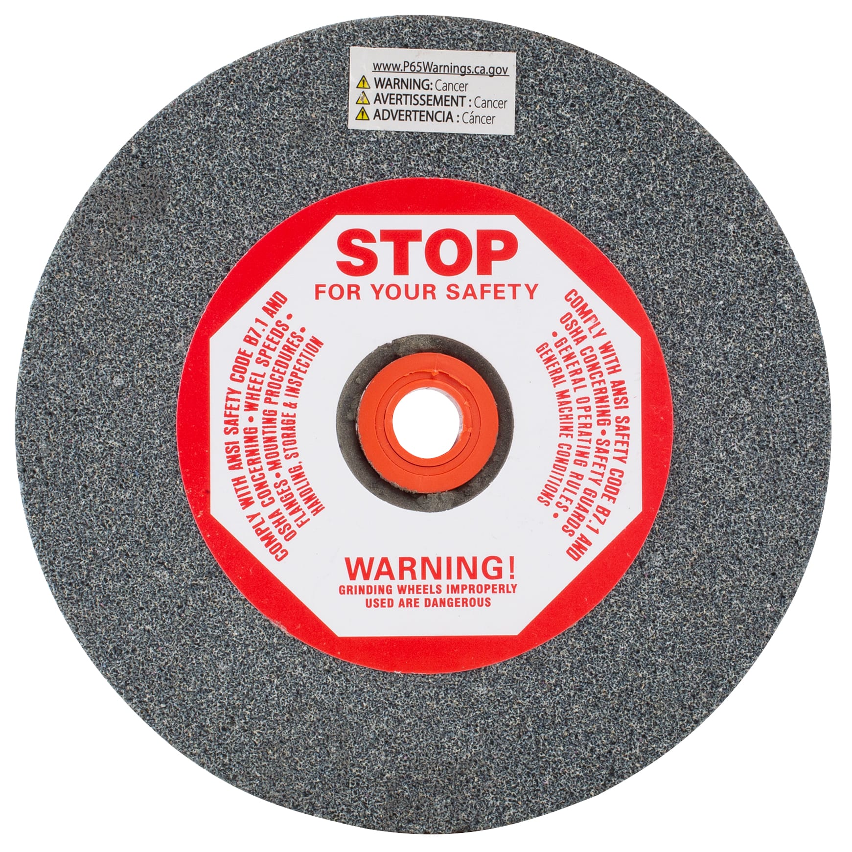 Bench Seat Grinding Wheel - Size 6" x 1" Thick x 1" Arbor - 46 Grit - Aluminum Oxide - Image 2