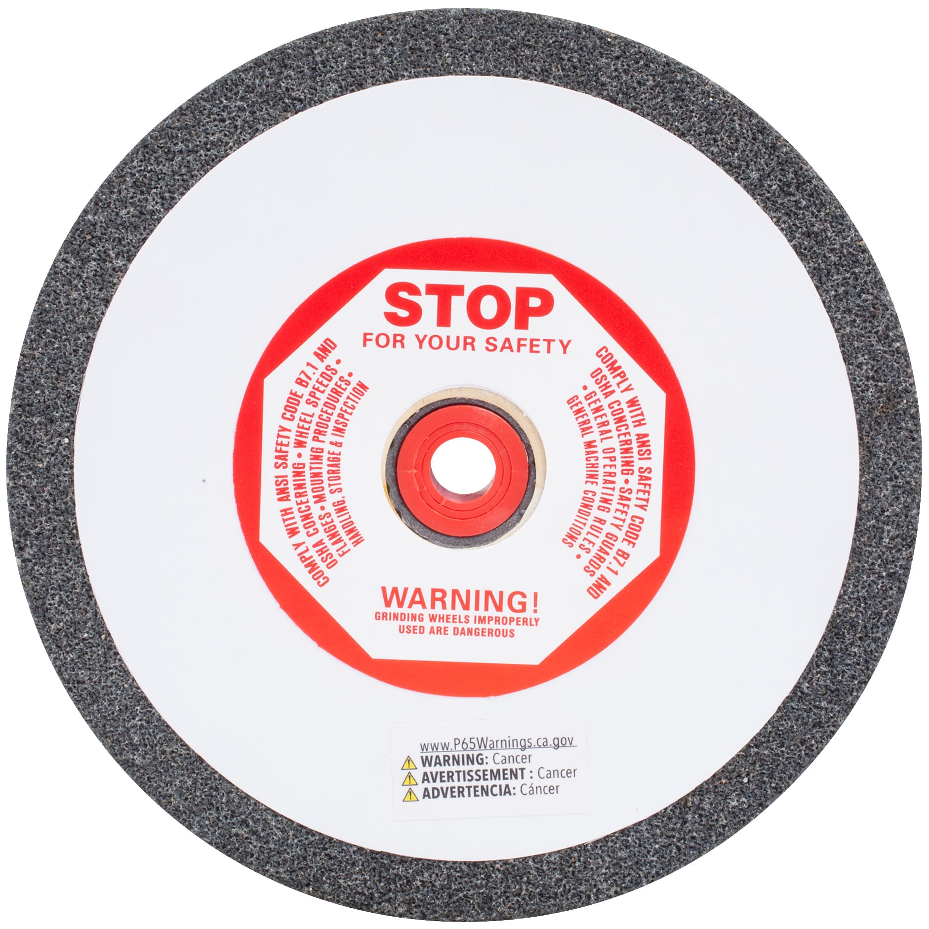 Bench Seat Grinding Wheel - Size 7" x 3/4" Thick x 1" Arbor - 36 Grit - Aluminum Oxide - Image 2