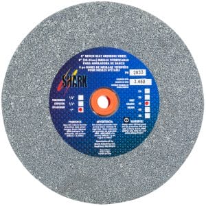 Bench Seat Grinding Wheel - Size 8" x 1" Thick x 1" Arbor - 46 Grit - Aluminum Oxide