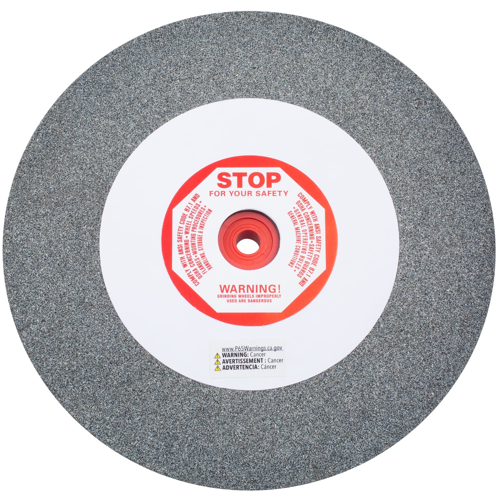 Bench Seat Grinding Wheel - Size 10" x 1-1/4" Thick x 1-1/4" Arbor - 36 Grit - Aluminum Oxide - Image 2