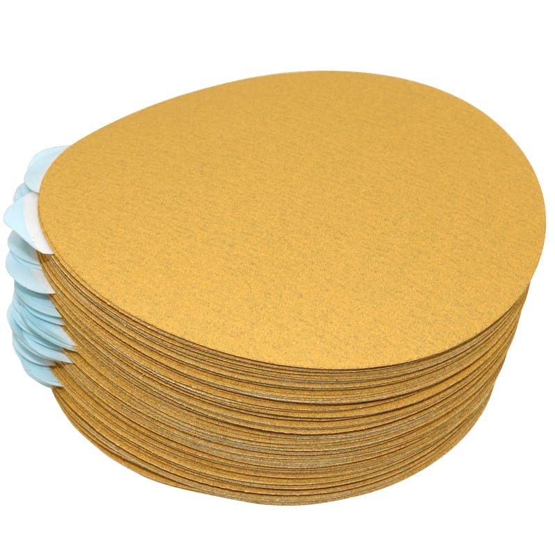 LIMITED STOCK! 100 PK | 5" PSA Gold Discs- 80 Grit- Extra Strong, Pressure Sensitive Adhesive Backing - Image 2