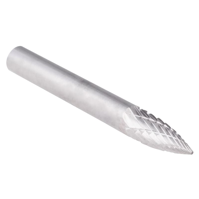 Carbide Bur - Double Cut Tree Pointed - 1/4" Diameter with 1/4" Shank (BT10) - Image 2
