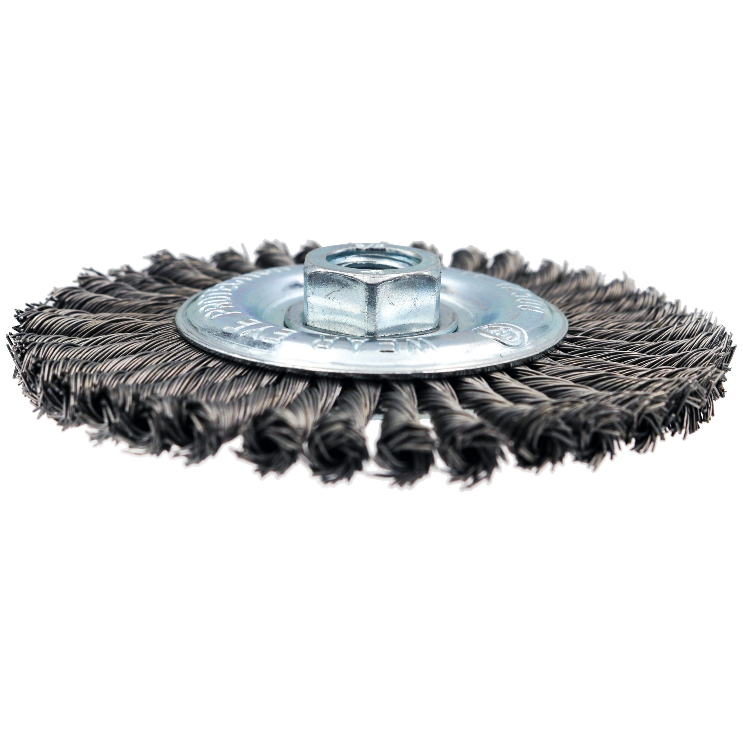 Stringer Bead Twist Wire Wheel Brush - 5" x 5/8-11NC arbor .020 wire - Image 2