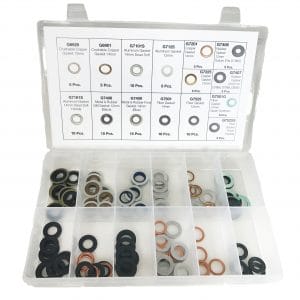 115 PC. Metric Drain Plug Gasket Assortment 12 Compartments