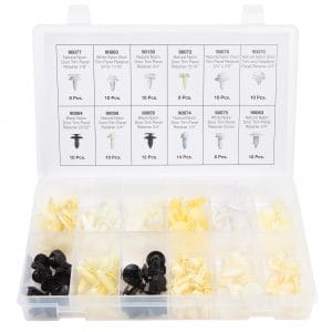 120 PC. Door Trim Panel Retainer Assortment in 12 Compartments
