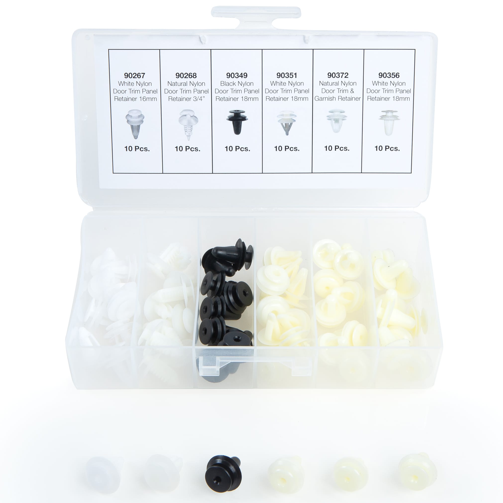60 PC. Import Door Trim Panel Retainer Assortment in 6 Compartments - Image 5