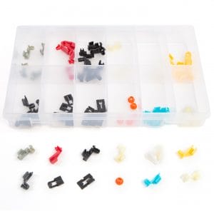 62 PC. Door Rod Lock Clip Assortment in 12 Compartments