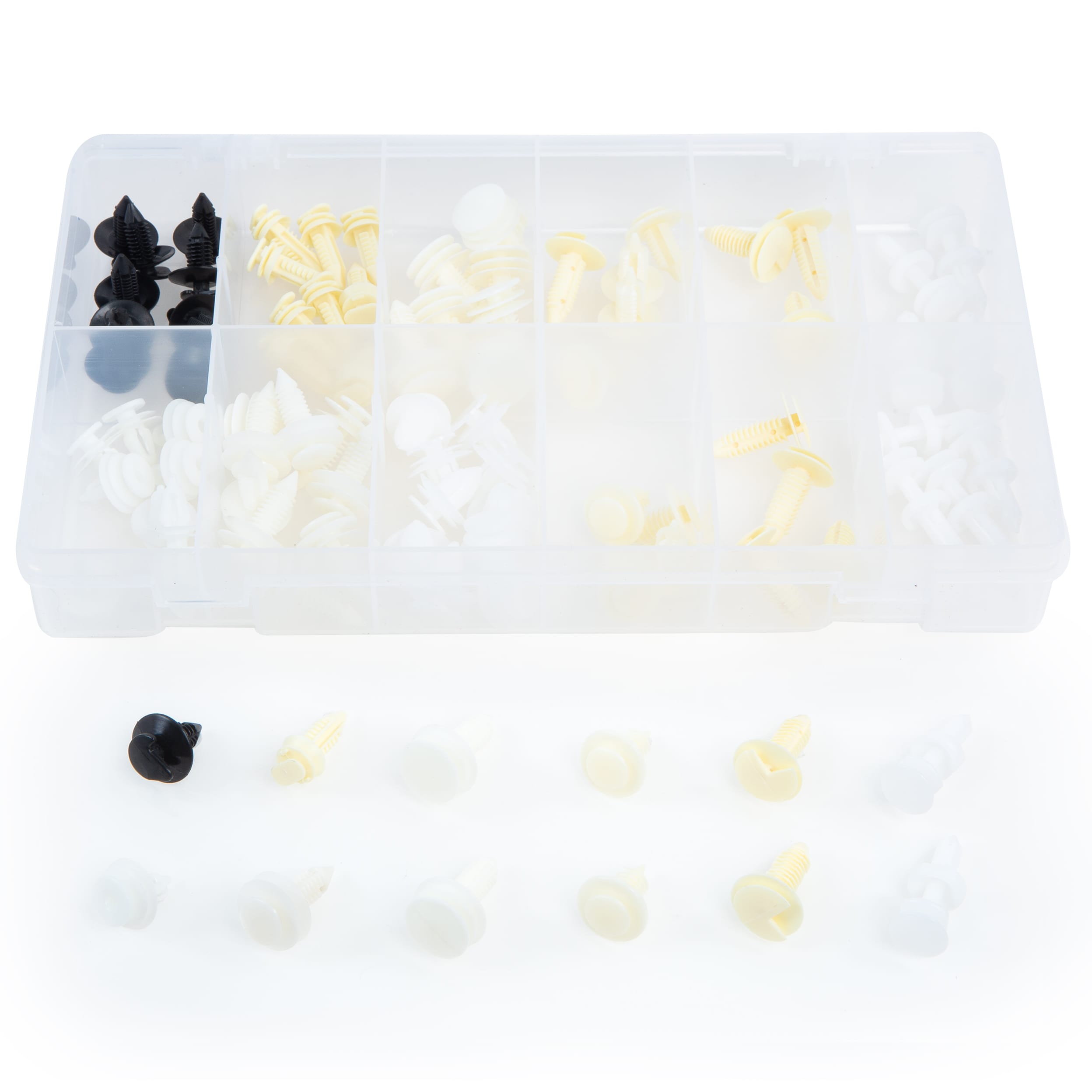 90 PC. Domestic Door Trim Panel Retainer Assortment 12 Compartments - Image 4