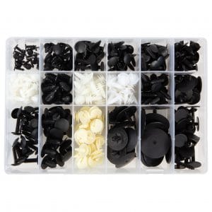 339 PC. Large GM Door and Panel Retainer Assortment in 18 Compartments
