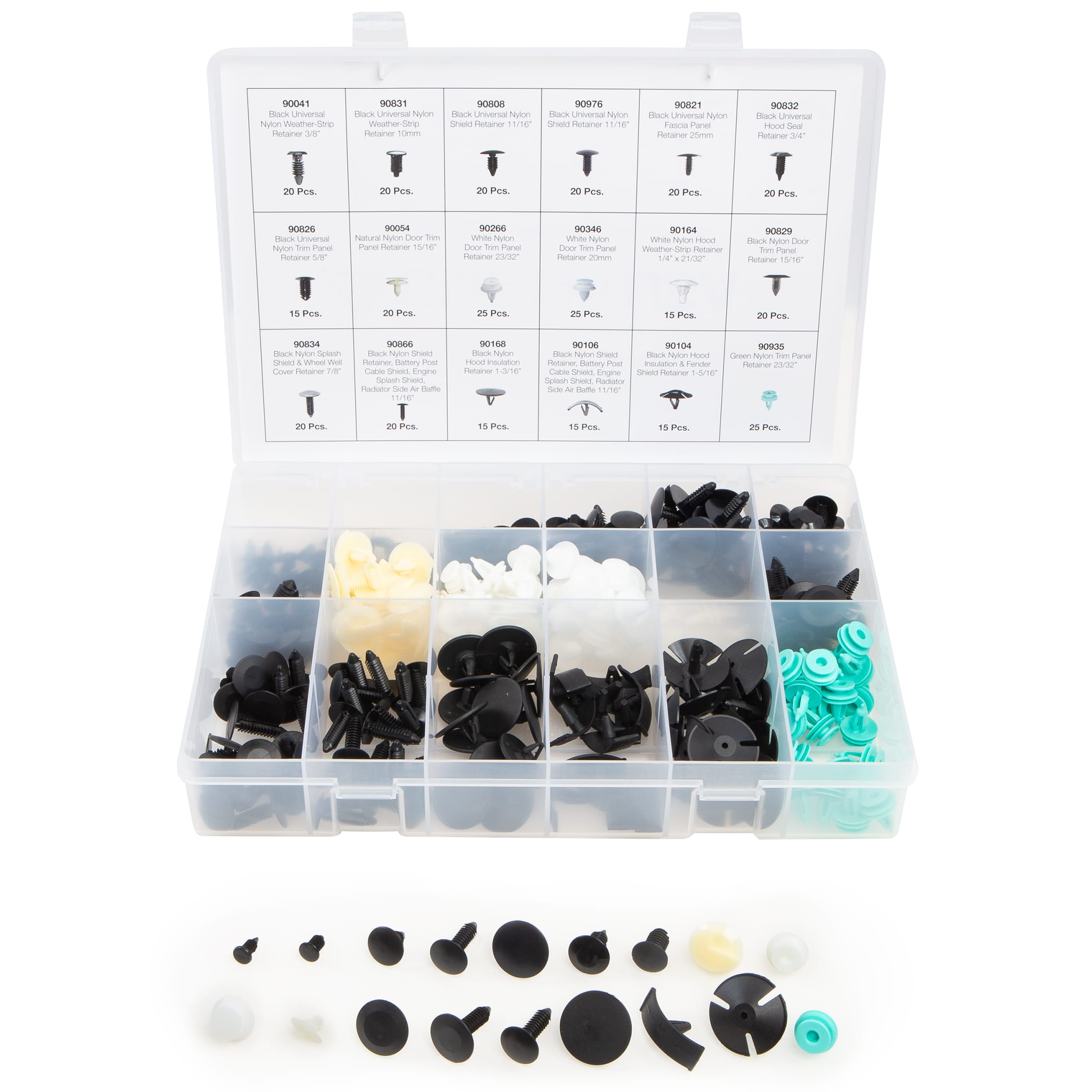 350 PC. Large Chrysler Door & Panel Retainer Assortment in 18 Compartments - Image 5